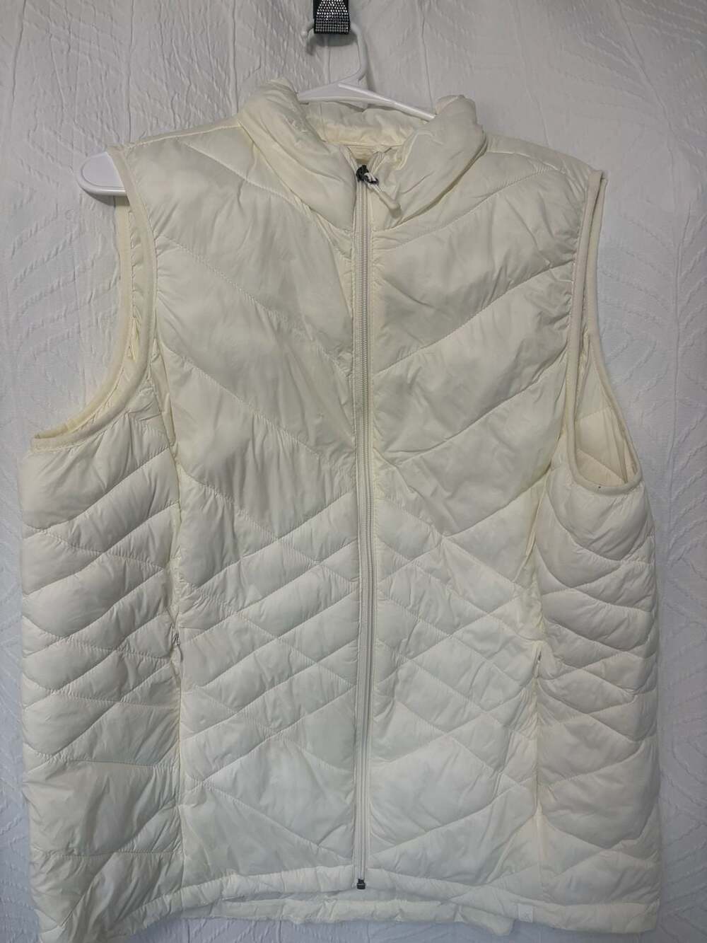 ZeroXposur Women's Quilted Full Zip Puffer Vest Pearl White XL/XG